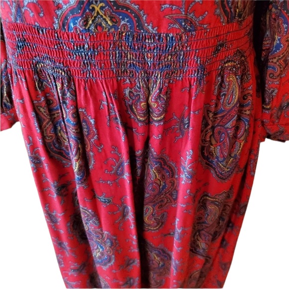 1980s Taurus II Red‎ Multi-Color Dress - Picture 3 of 7